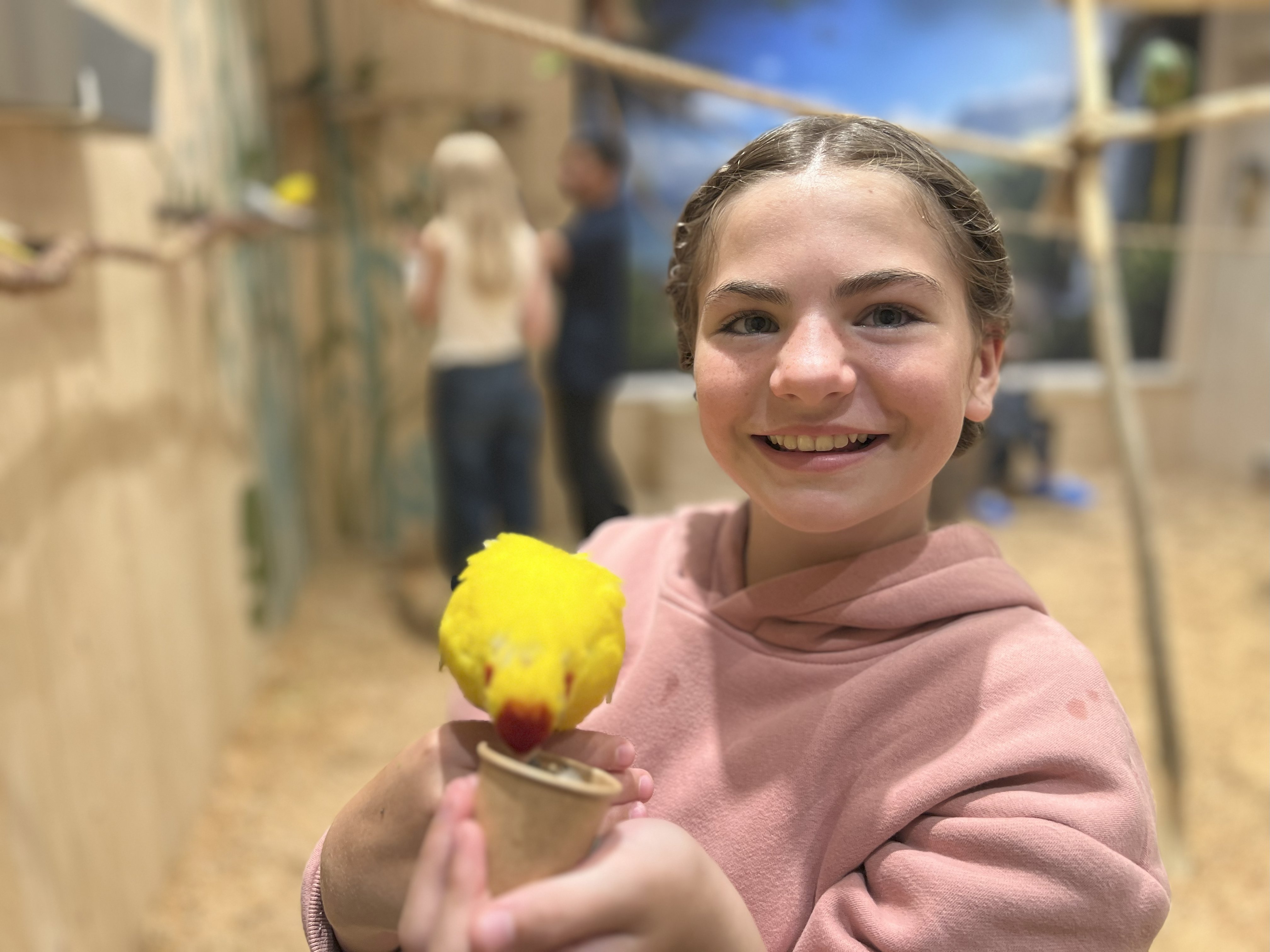 Harriet and parrot